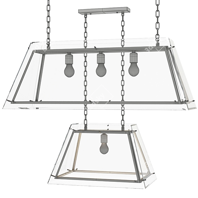 EICHHOLTZ Azure Chandeliers - Stylish Nickel and Bronze Finishes 3D model image 3