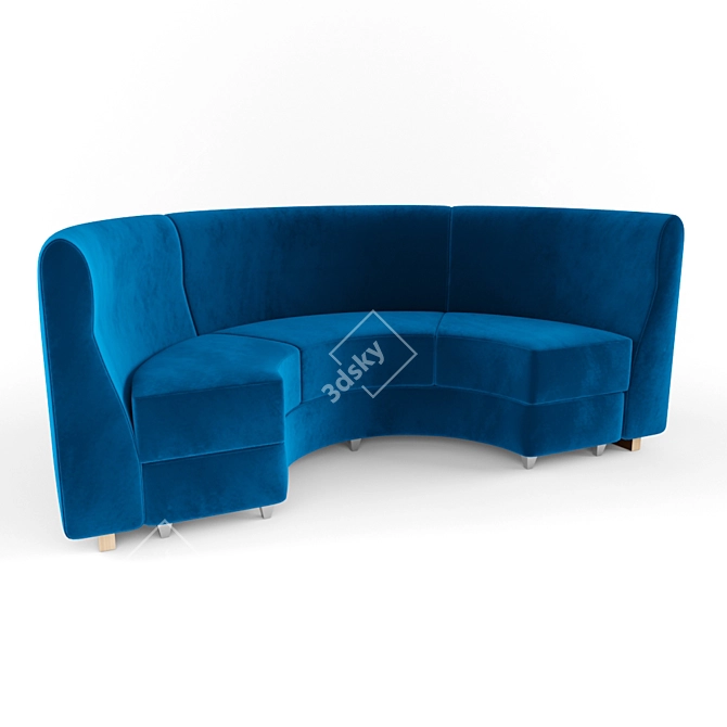 Luxurious Blue Velvet Sofa 3D model image 1