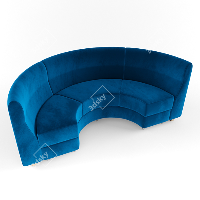 Luxurious Blue Velvet Sofa 3D model image 2