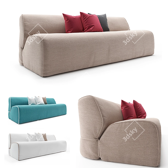 Luxurious Comfort: Exteta Soft Sofa 3D model image 1