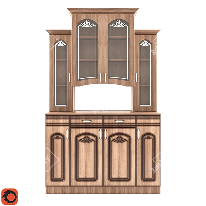 PBR-Optimized Sideboard 3D model image 1