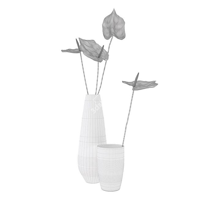 Exquisite Anthurium Arrangement 3D model image 2
