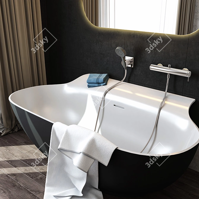 Luxury Spa Bathtub - cm 169 x 94 3D model image 2