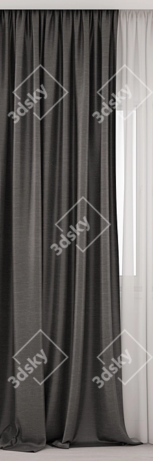 Elegant Curtains 3D Model 3D model image 2