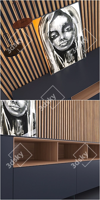 Modern Wood Sideboard: Piure Nex 3D model image 2