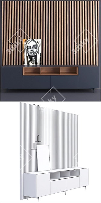 Modern Wood Sideboard: Piure Nex 3D model image 3