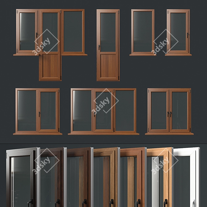 Title: Rehau Window Set: Versatile, High-Quality 3D model image 1