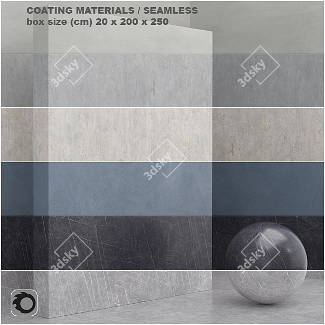 6 Seamless Materials: Coating, Stone, Plaster - Set 30 3D model image 1