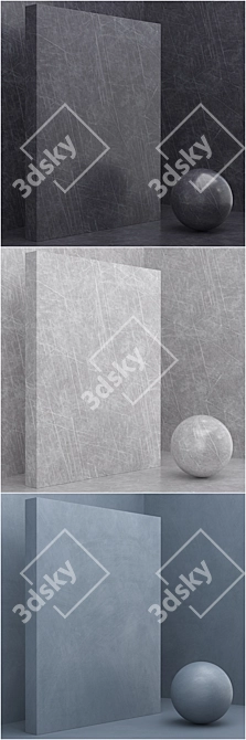 6 Seamless Materials: Coating, Stone, Plaster - Set 30 3D model image 2