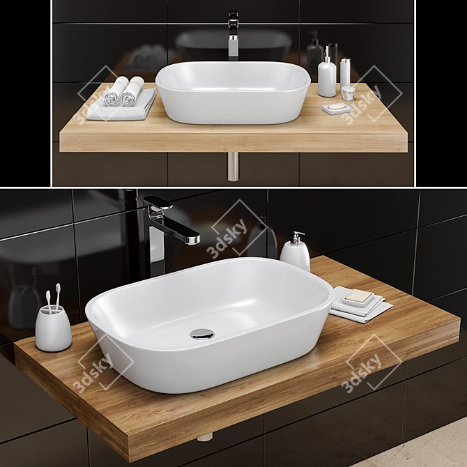 RAVAK Ceramic O | Stylish Ceramic Washbasin 3D model image 1