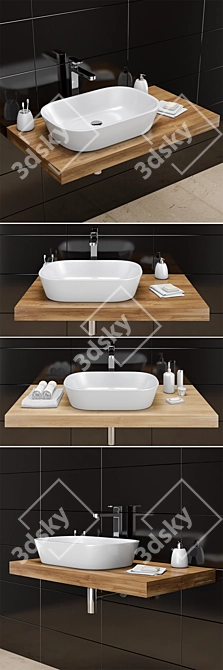 RAVAK Ceramic O | Stylish Ceramic Washbasin 3D model image 2