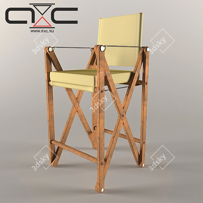 Modern Wooden Bar Armchair AS-14 3D model image 1