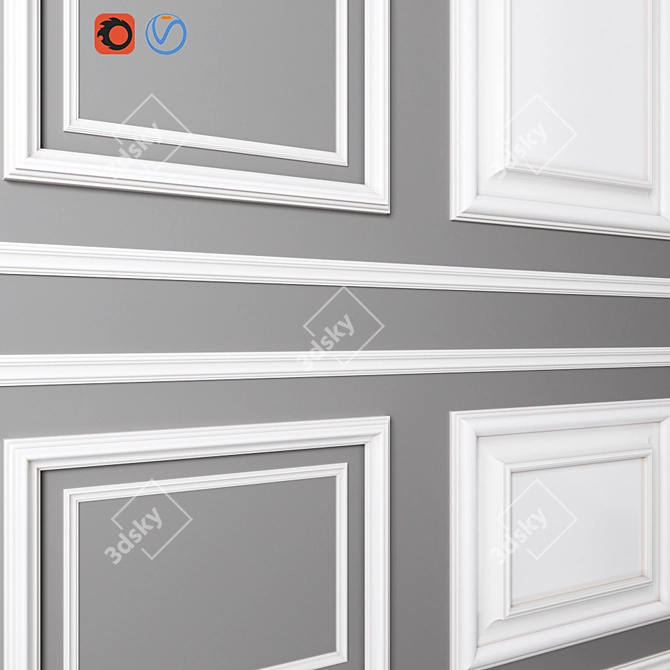 Elegant Molding Accent: Decor 09 3D model image 2