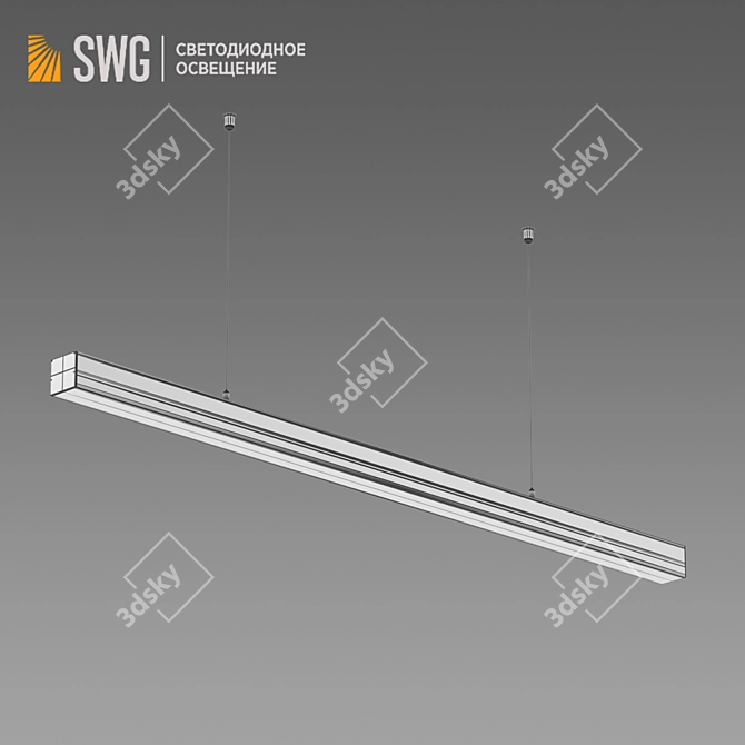 Sleek Aluminum LED Profile 3D model image 2