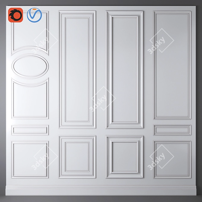 Elegant Molding for Refined Décor 3D model image 1