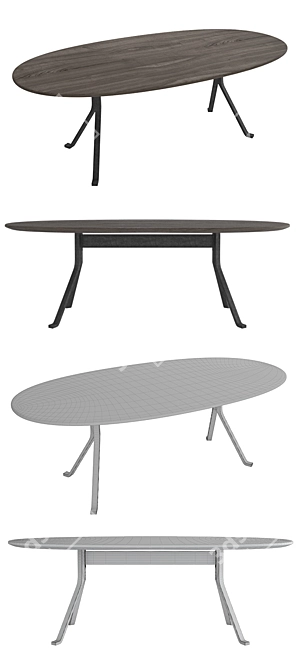 Modern Dining Set: Stellar Works Blink Chair & Oval Table 3D model image 3