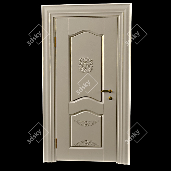 Classic Wooden Door 3D model image 1