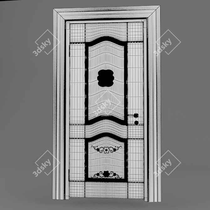 Classic Wooden Door 3D model image 2