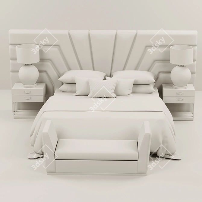 Minimalist Bedroom Set 3D model image 2