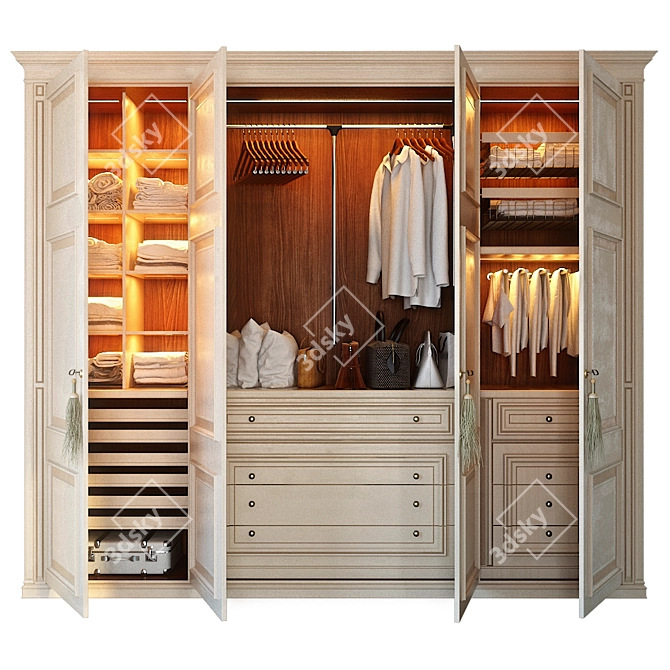 Elegant Fiesole Wardrobe: Lanpas 3D model image 1