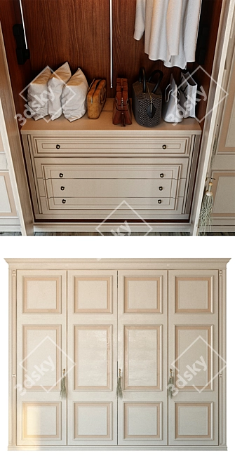 Elegant Fiesole Wardrobe: Lanpas 3D model image 2