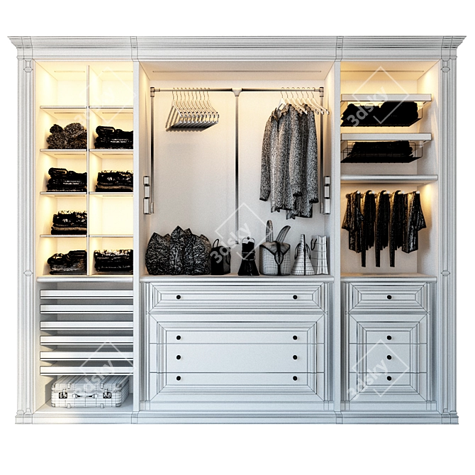 Elegant Fiesole Wardrobe: Lanpas 3D model image 3