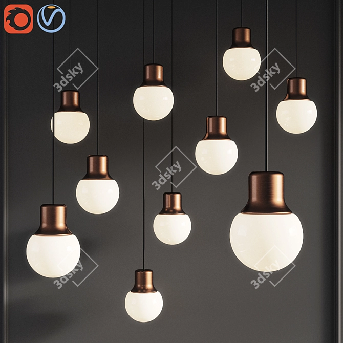 Mass Copper Pendant Light: Contemporary Elegance 3D model image 1