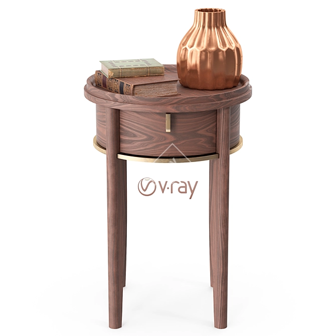 Elegant Classic Side Table 3D model image 1