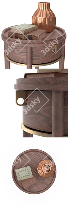 Elegant Classic Side Table 3D model image 2