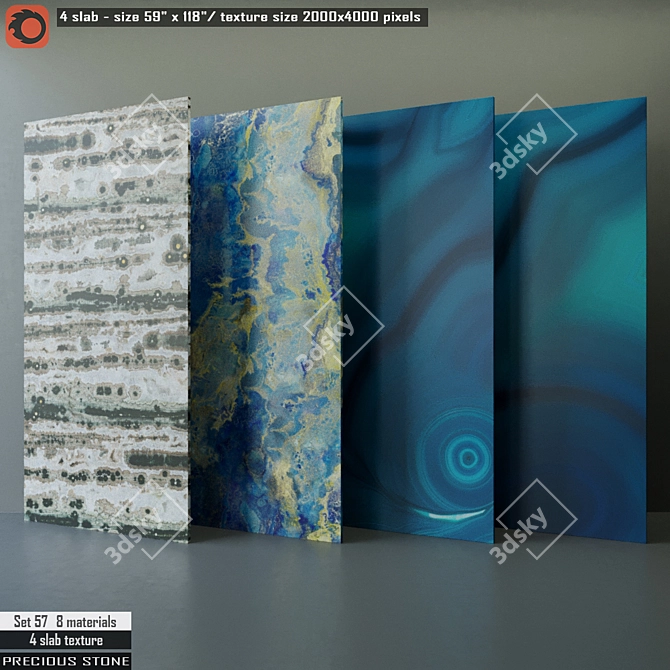 Premium Stone Slab Set 3D model image 1