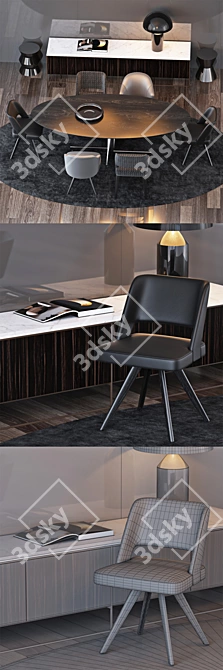 Modern Italian Furniture Set 3D model image 2