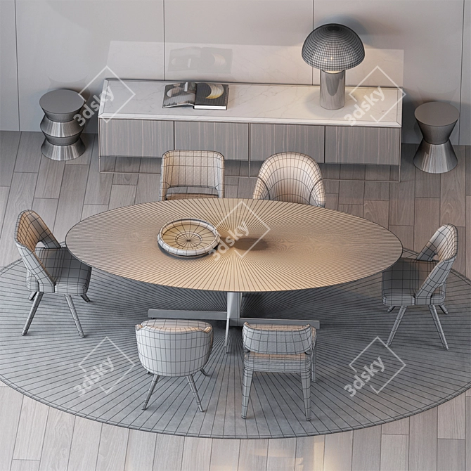 Modern Italian Furniture Set 3D model image 3