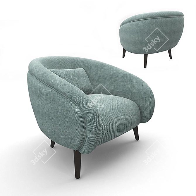 Elegant OLEG Chair by Hamilton Conte 3D model image 1