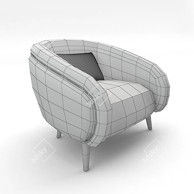 Elegant OLEG Chair by Hamilton Conte 3D model image 2