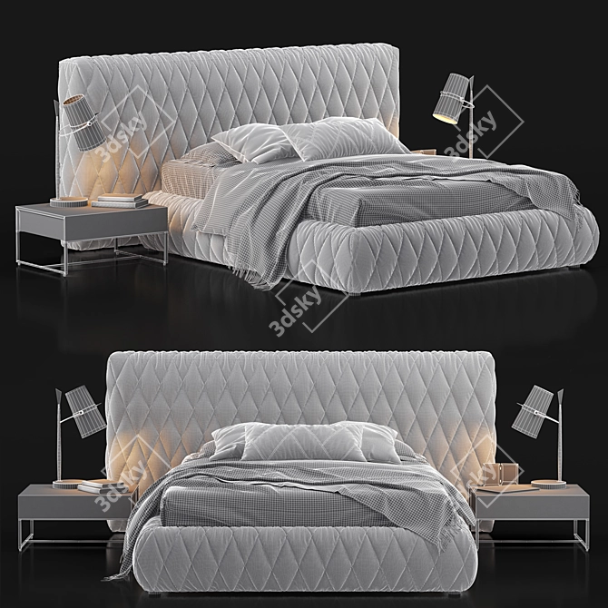 Title: Elegant Altrenotti Sonetto Bed Set 3D model image 2