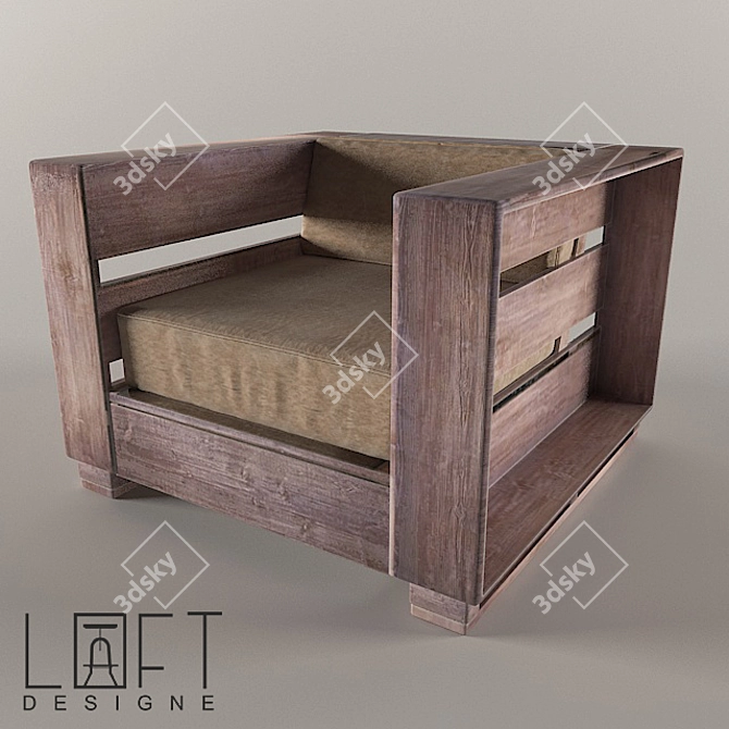 Title: Vintage Loft Armchair 3D model image 1