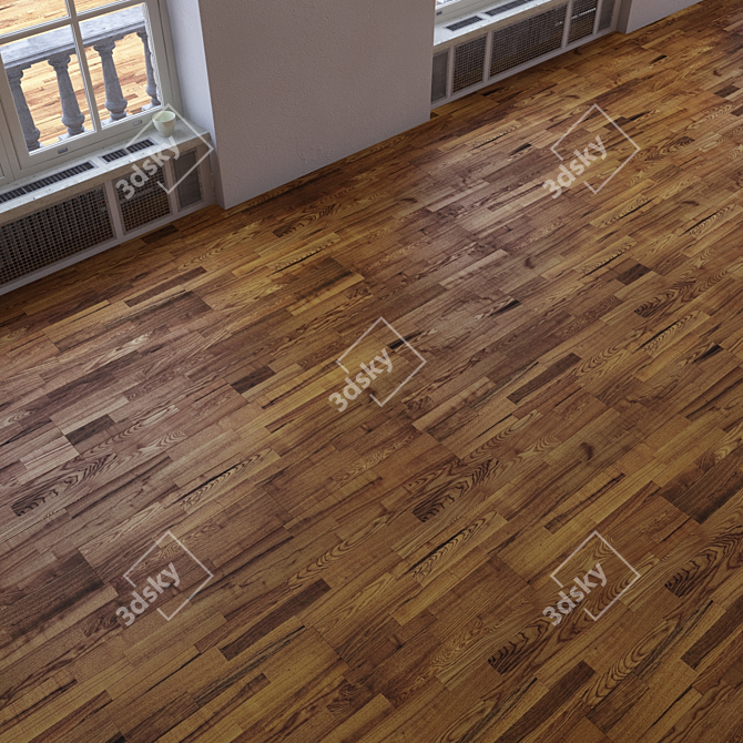 Versatile Parquet Flooring Set 3D model image 2