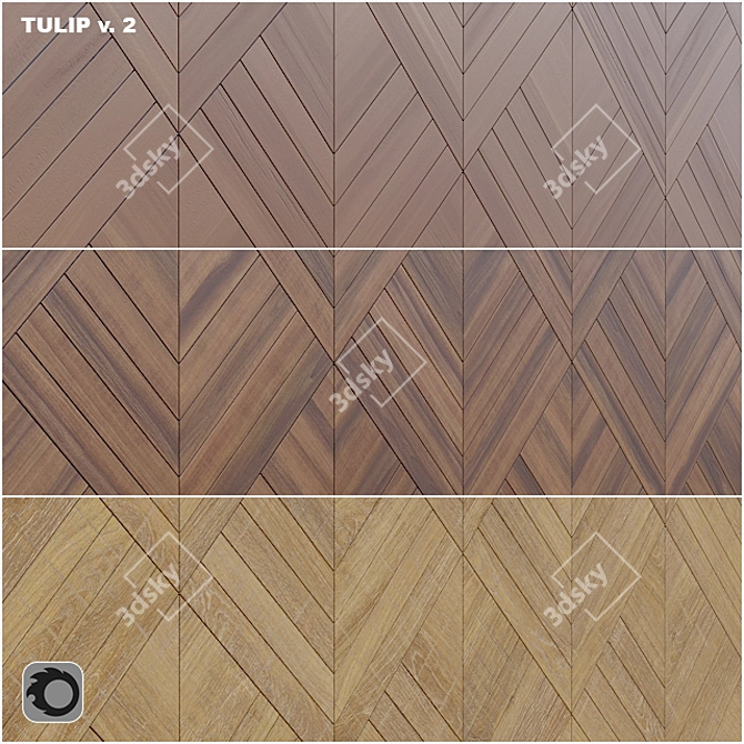 Tulip v.2 WoodWalls: Seamless Modular Wooden Panels 3D model image 1