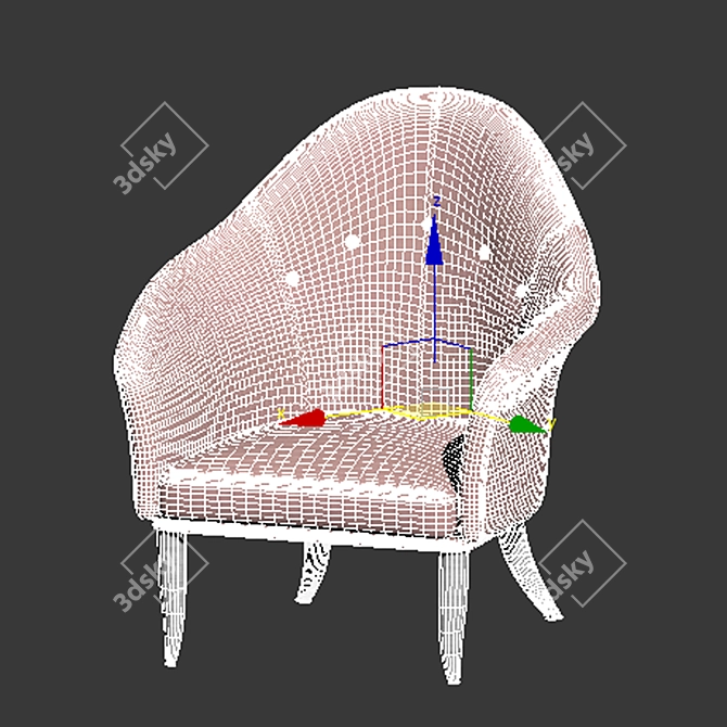 Cozy Beige Armchair 3D model image 3