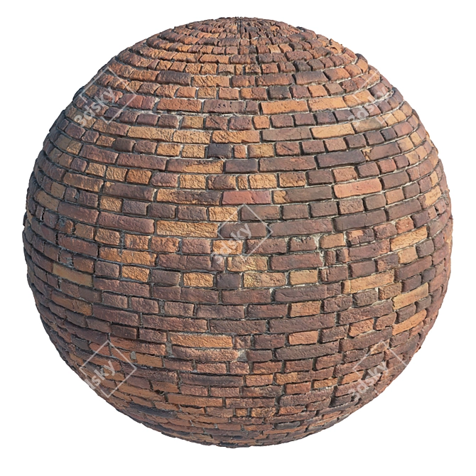 Aged Brick Masonry Material 3D model image 1