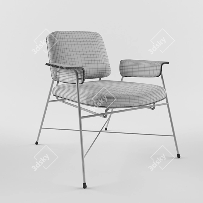 Bauhaus-inspired Baxter Chair 3D model image 2