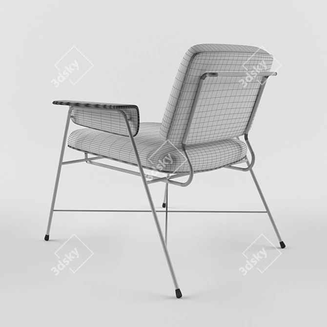 Bauhaus-inspired Baxter Chair 3D model image 3