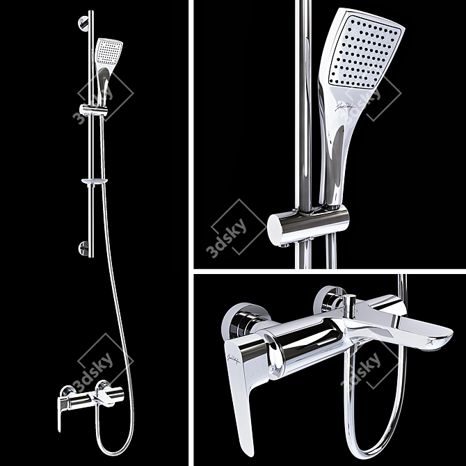 Delafon ALEO+ Bath Mixer Set 3D model image 1