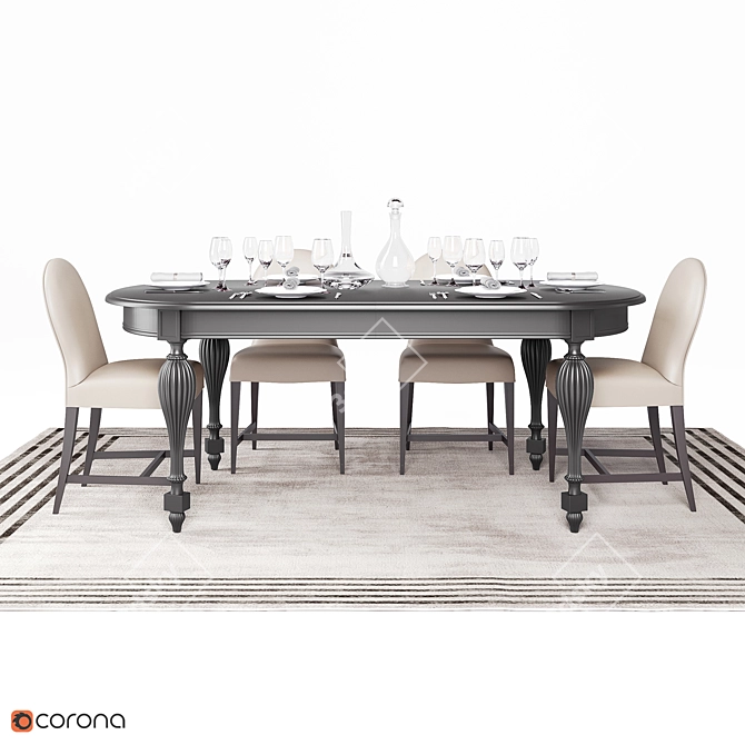 Tosconova MOOD Dining Set: Canova Extendable Table & Flo' Chairs 3D model image 1