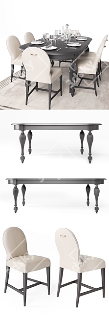 Tosconova MOOD Dining Set: Canova Extendable Table & Flo' Chairs 3D model image 2