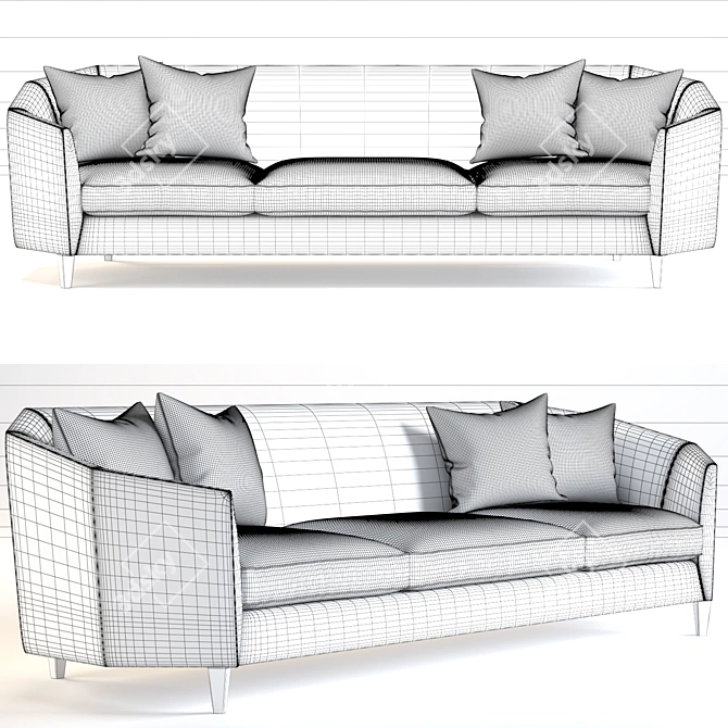 Sophisticated Diamond Sofa by Thomas Pheasant 3D model image 2