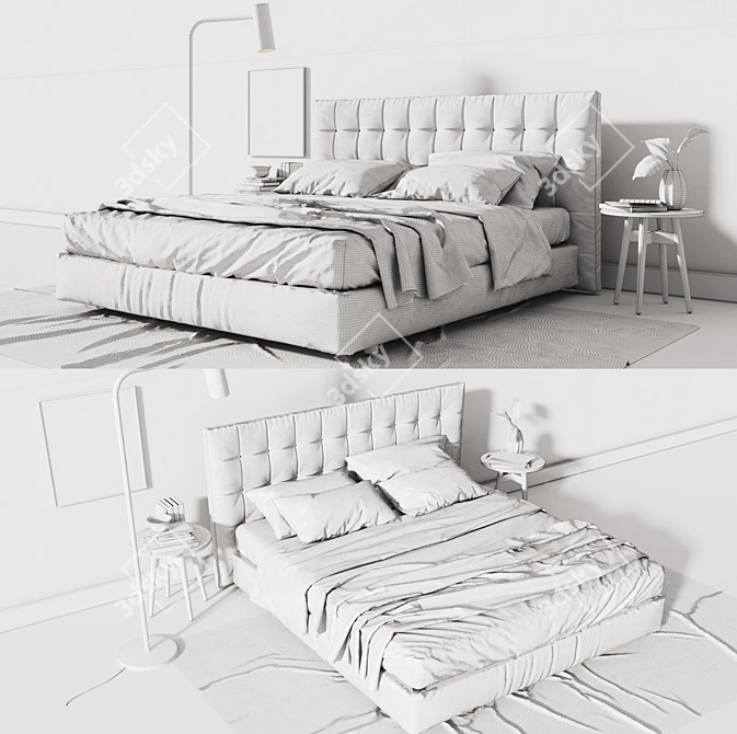 Poliform Arca Bedroom Set 3D model image 3