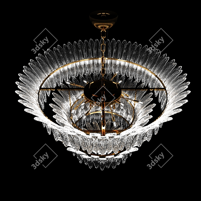 Barovier & Toso Palamette Glass Chandelier 3D model image 2