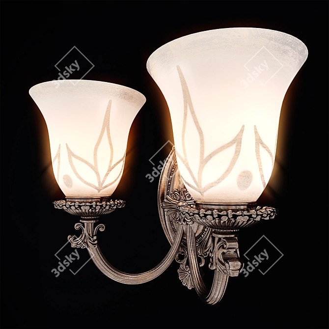Handcrafted Amber Glass Wall Sconce 3D model image 2