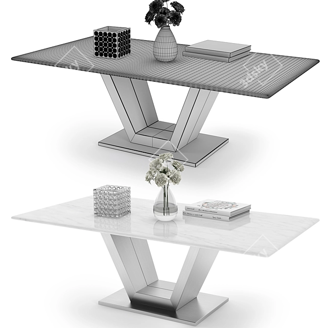 Stylish Port Coffee Table - Elegant Functionality 3D model image 2